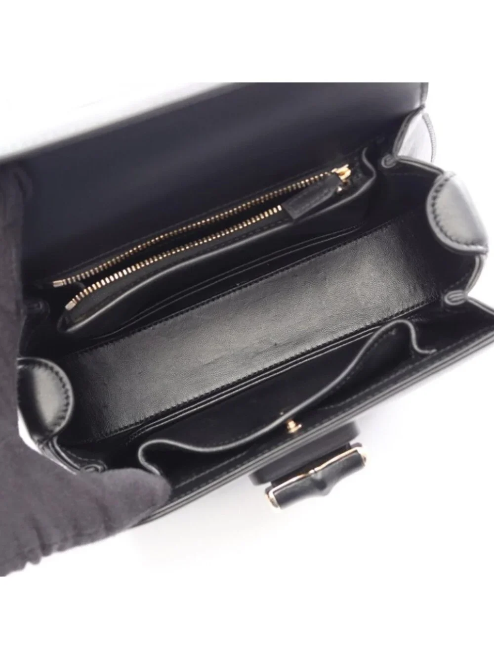 Gucci Handbag Bamboo Small 2-Way Black Leather